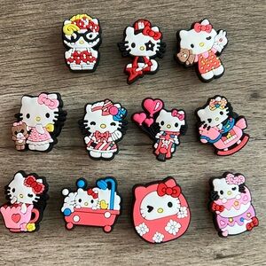 Jibbitz. Hello Kitty 2. Set of 11. NEW lot! Fits Crocs & similar. Super cute!